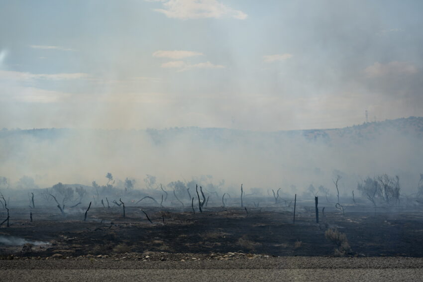 burned earth from the Hat Rock Fire in Umatilla County. Phot taken on June 13, 2023