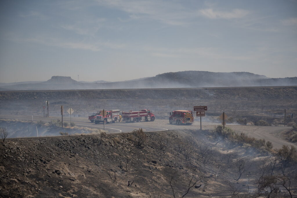 Burn scar from the Hat Rock fire in Umatilla County