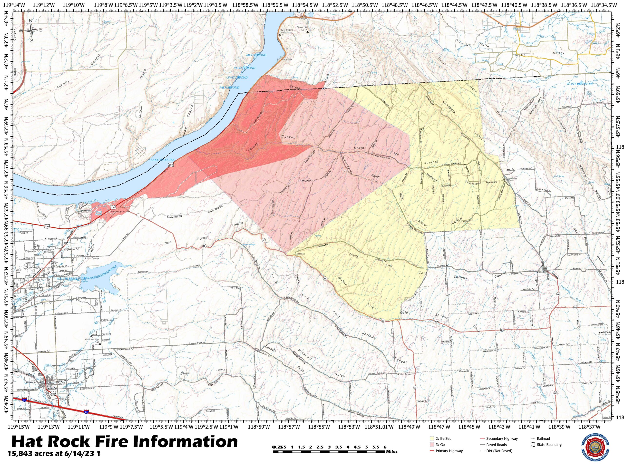 Hat Rock Fire stands at 15,843 acres, Mount Hebron Fire mapped at 370