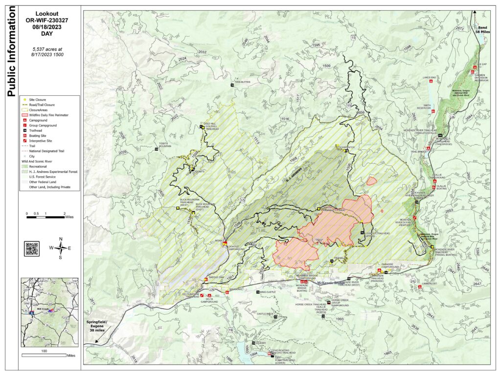 Daily map of the Lookout Fire