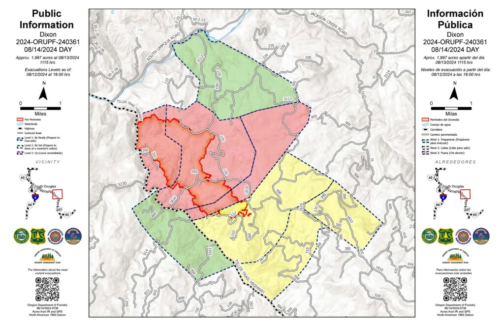 Map of the Dixon Fire